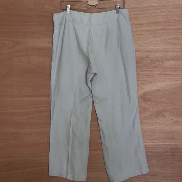 Eileen Fisher 100% linen wide leg pants size 12 gray casual minimalist lagenlook - Picture 5 of 7